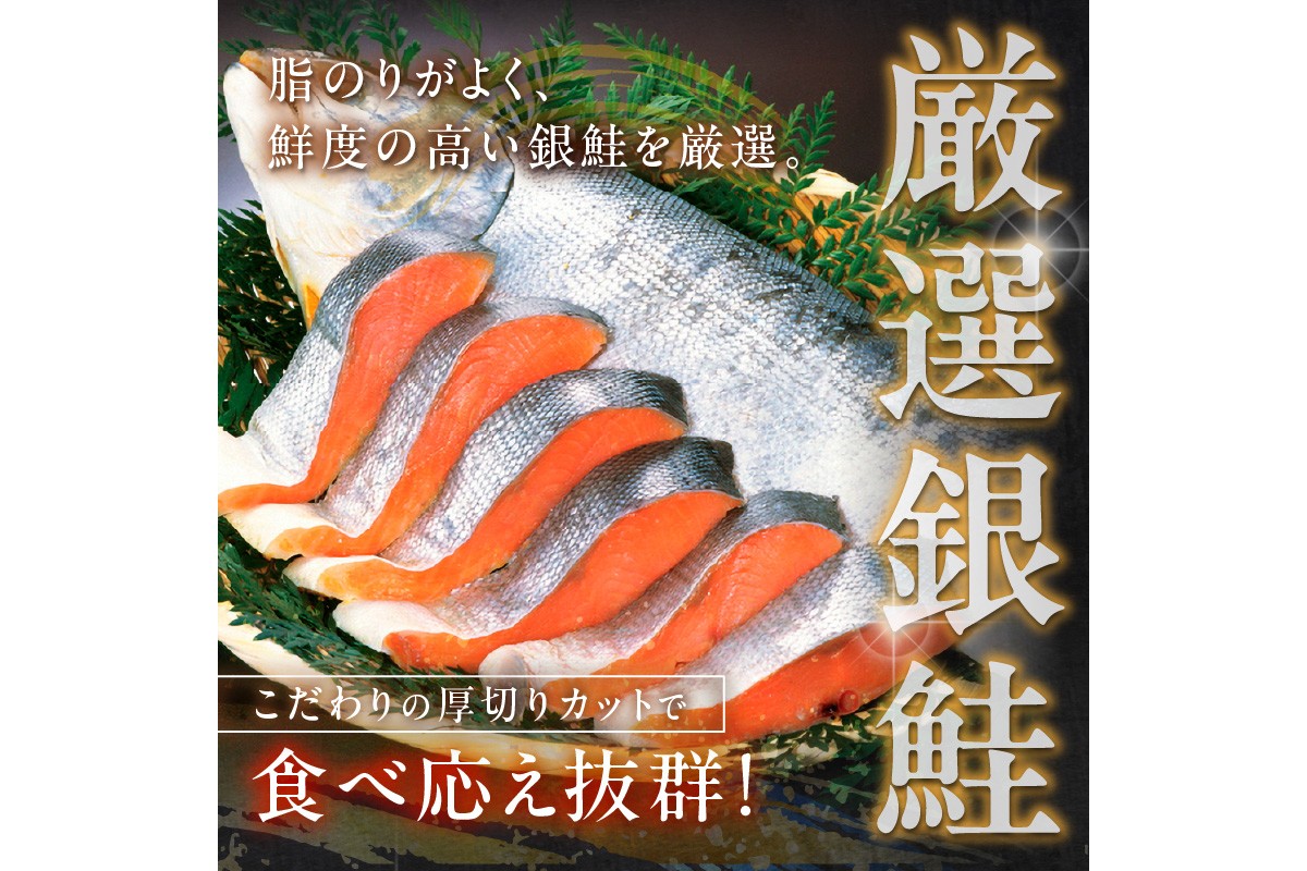 お手軽！絶品！厚切り　塩銀鮭切身 約2kg（プロトン凍結　訳あり　不揃い）　YK00362