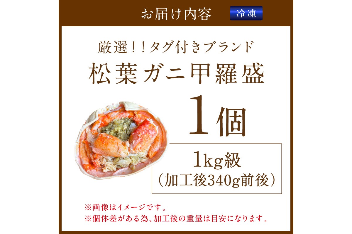 【厳選！タグ付きブランド蟹】松葉ガニ甲羅盛 1個（1000g級） ふるさと納税 松葉ガニ 甲羅盛 カニ 蟹 ズワイガニ 蟹みそ ほぐし身　YK00612