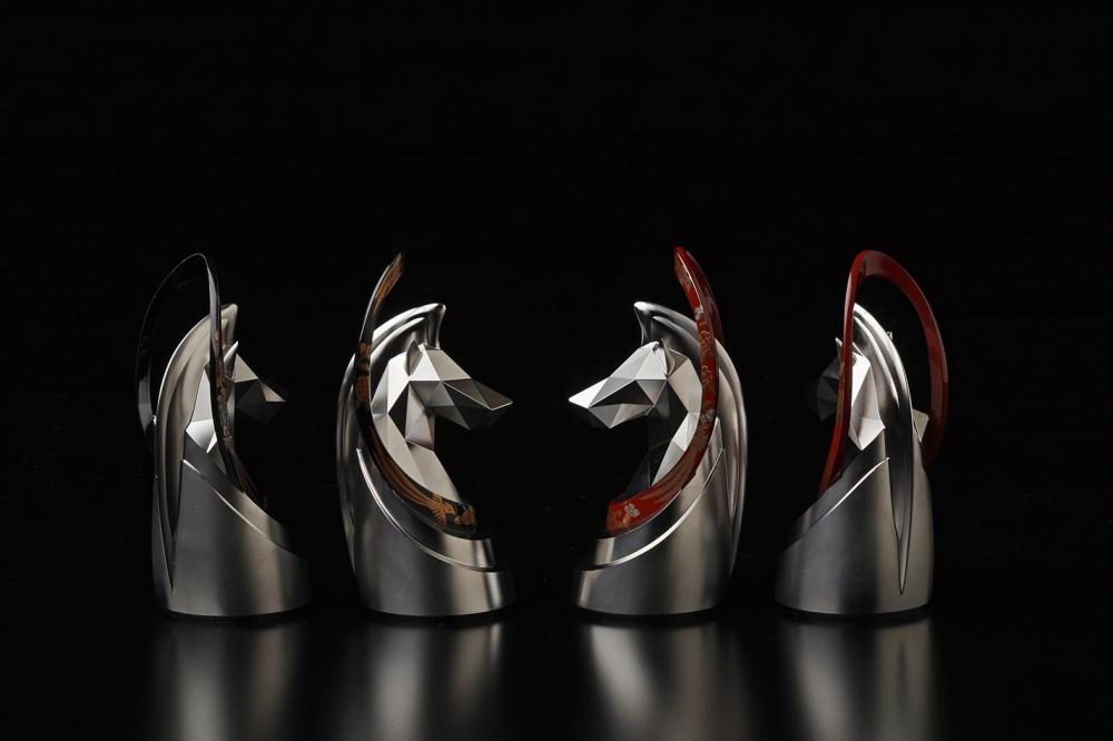 匠チェス（9-Knight 黒1体）騎馬（鳳凰）※鳳凰の頭が右　HR00036