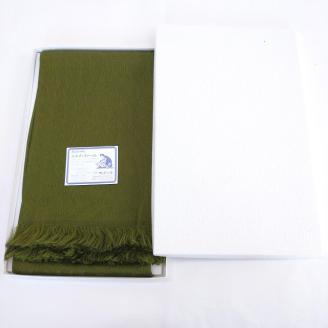 丹後ちりめん　シルク・ストール（オリーブグリーン）　TR00027
