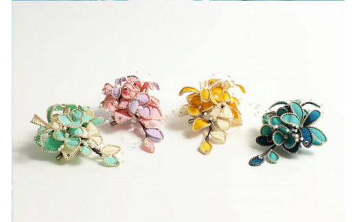 シルクコサージュ！（ブルー）着物などの和装・洋装共に使えます。髪飾りコサージュとしても！　AM00292