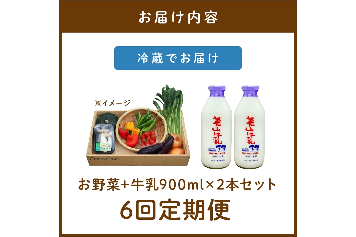【定期便】合計6回お届け　有機野菜・京野菜の『京都やおよし』のお野菜＆牛乳900ml×2本の詰め合わせ　AA00051