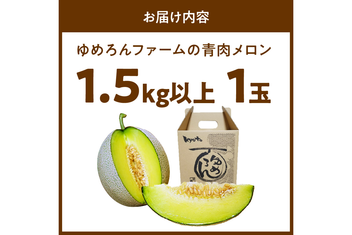 【先行予約／数量限定100】ゆめろんファームの青肉メロン（2026年6月上旬～発送）　DE00153