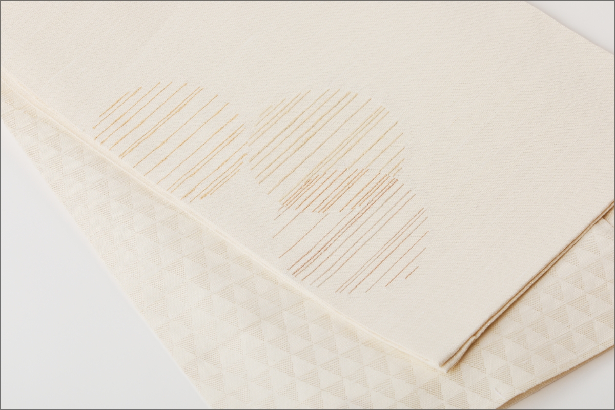 丹後の藤布　京袋帯「古代藤糸丸重文」　白　FY00076