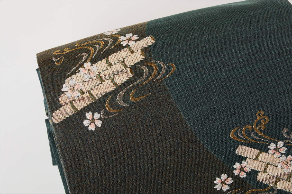 丹後の藤布　袋帯「天の川」　青緑　FY00079