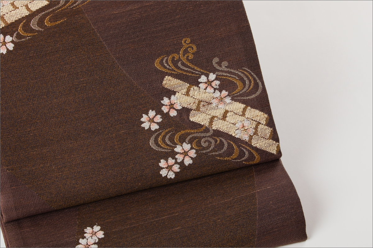 丹後の藤布　袋帯「天の川」　茶　FY00081