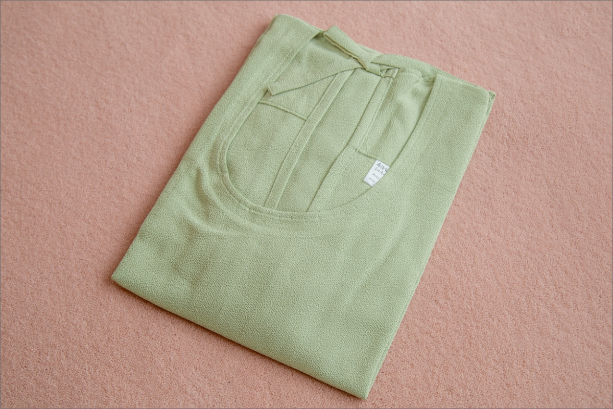 丹後ちりめん・割ぽう着　色（グリーン）　TR00002