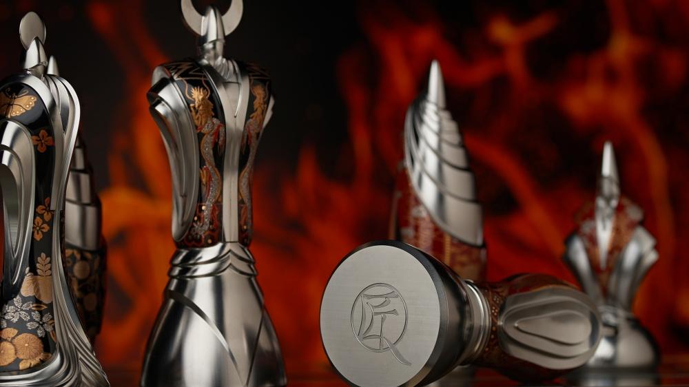 匠チェス（1-King黒1体）殿（前面:鳳凰と松、背面:龍）　HR00028