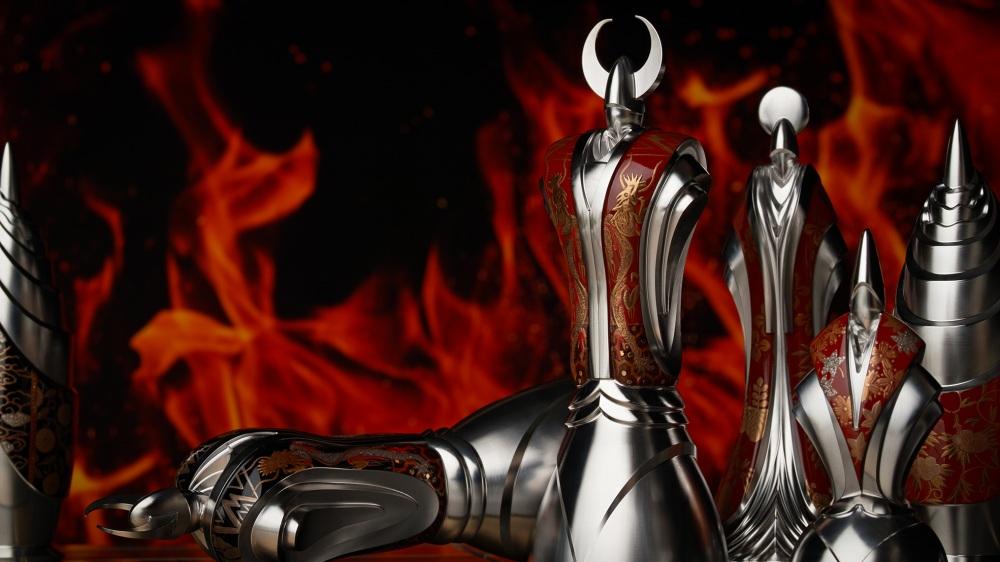 匠チェス（2-King 朱1体）殿（前面:龍、背面:鳳凰と松）　HR00029