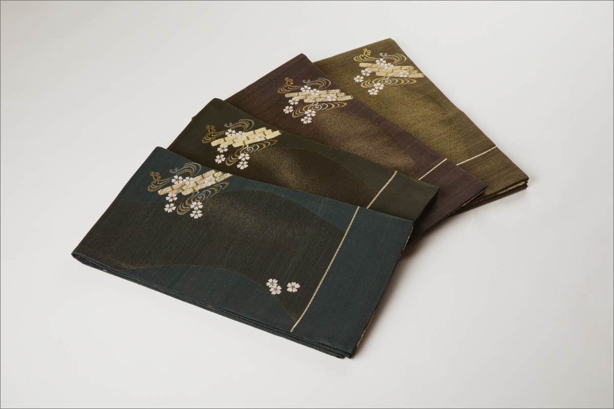 丹後の藤布　袋帯「天の川」　濃い緑　FY00080