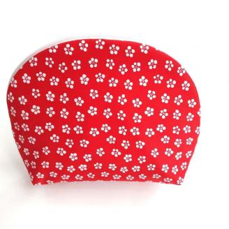 シルク・ちりめんポーチ（梅模様）赤　TR00013