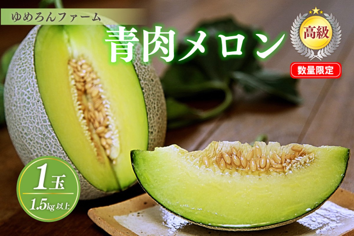 【先行予約／数量限定100】ゆめろんファームの青肉メロン（2026年6月上旬～発送）　DE00153