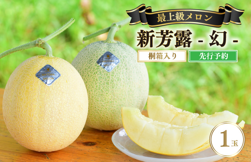 【先行予約】 年間生産量200玉の最上級メロン「新芳露-幻-」（2026年7月下旬～発送）　DE00168