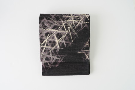 丹後の藤布　袋帯 「藤のかがやき」（紫）全通　FY00059