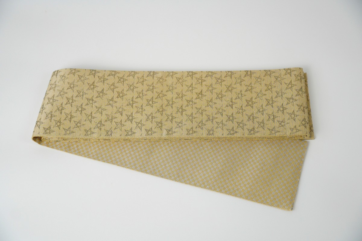 半幅帯　星空（黄）*リバーシブル幅約15.2cm×長さ約420cm　FY00097