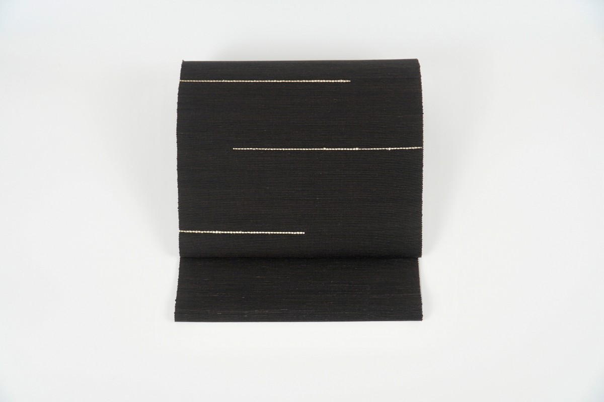 ＜丹後の藤布　遊絲舎＞八寸名古屋帯　「藤八本」（黒）選べるお仕立て　FY00107