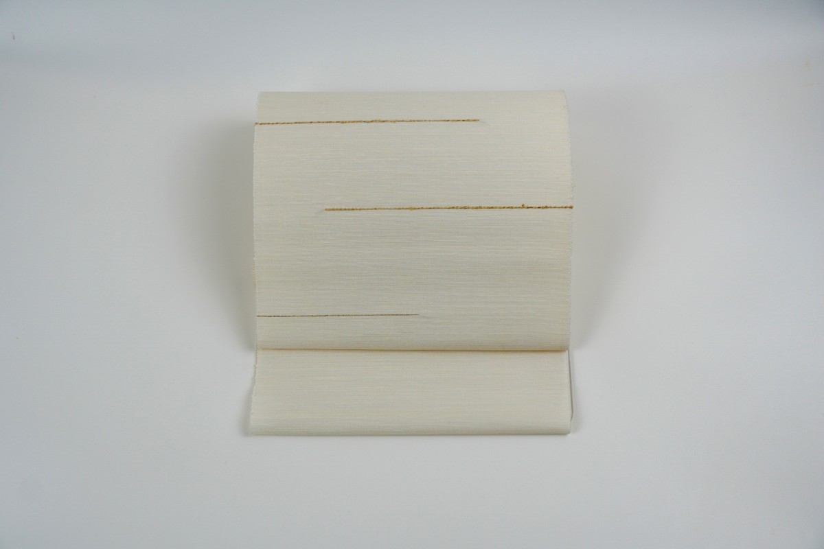 ＜丹後の藤布　遊絲舎＞八寸名古屋帯　「藤八本」（白）選べるお仕立て　FY00108