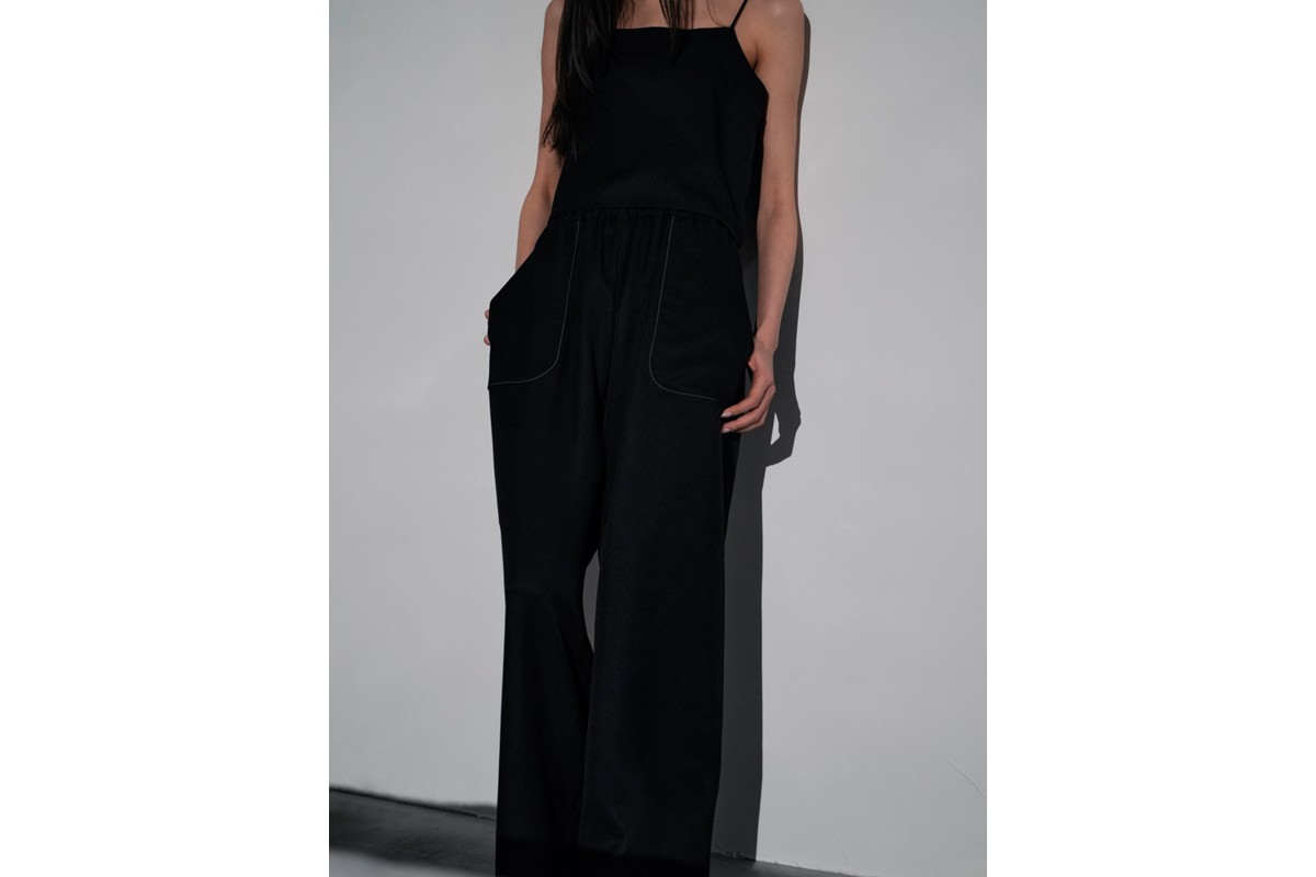 シルクリラックスパンツ（黒） ふるさと納税 リラックスパンツ パンツ シルク 高品質 丹後ちりめん ファッション 室内着　TH00011