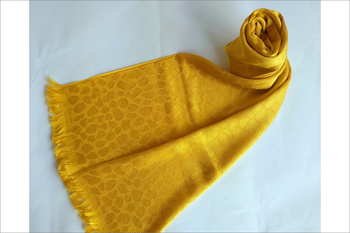 丹後ちりめん　シルク・ストール（イエロー）　TR00022
