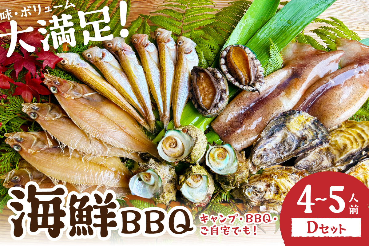 【先行予約】大満足！京丹後・海鮮BBQ　Dセット　贅沢アワビ付　6種22品（4～5人前）（2026年4月中旬～発送）　YK00555