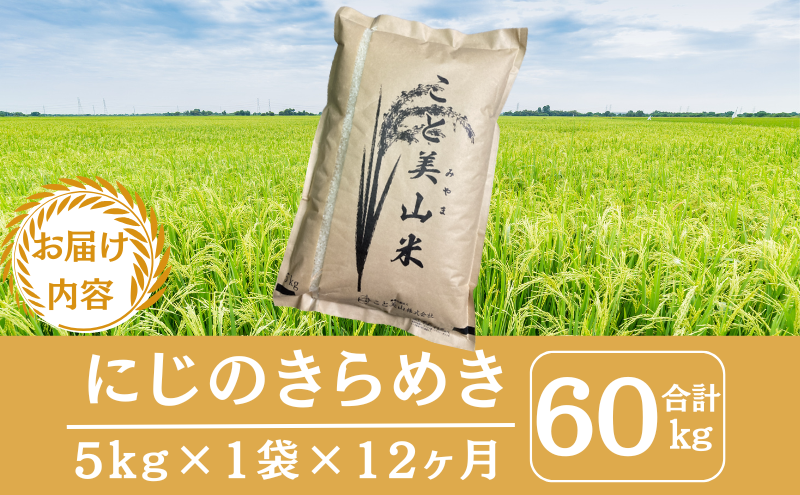 【定期便12回】令和7年産 にじのきらめき 5kg 美山町産 こと美山米
