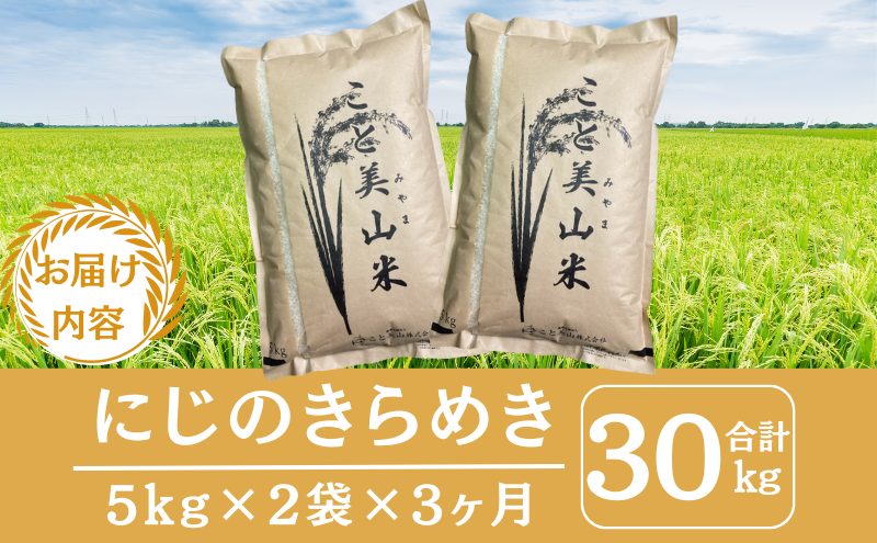 【定期便3回】令和7年産 にじのきらめき 10kg 美山町産 こと美山米