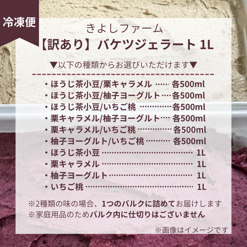 【訳あり】ジェラート詰め合わせ【ご家庭用】　いちご＆もも／ゆず＆ヨーグルト
