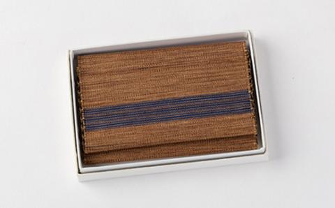 「手織りつづれ」カードケース(柿渋染め)【配送不可地域：離島・沖縄県】