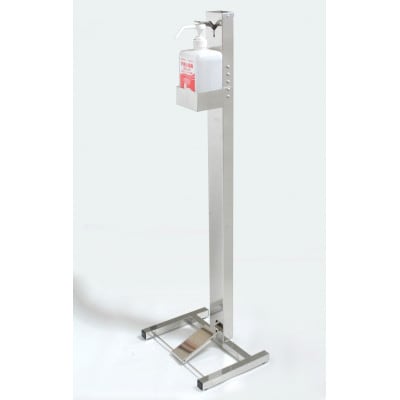 手指非接触で安心消毒!足踏み式消毒液スタンド