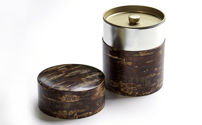 桜皮茶筒と最高峰煎茶と玉露のセット　宇治茶の木谷製茶場 〈 煎茶 玉露 宇治茶 茶 お茶 緑茶 茶葉 お茶葉 最高峰 濃厚 最上級 高級 桜皮 セット 茶筒 保存缶 宇治 〉