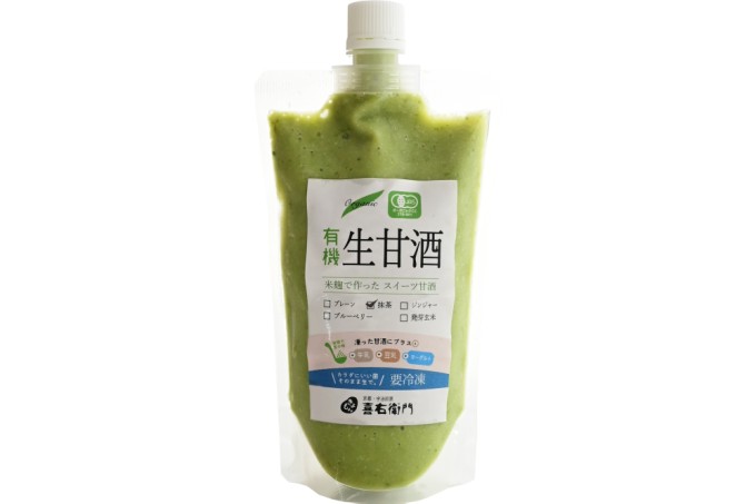 京都・喜右衛門 有機生甘酒抹茶（フローズン）（370g×5）京都・喜右衛門〈あまざけ 甘酒 無添加 有機 オーガニック 麹 抹茶 宇治抹茶フローズン 飲む点滴 飲料 ドリンク スイーツ〉