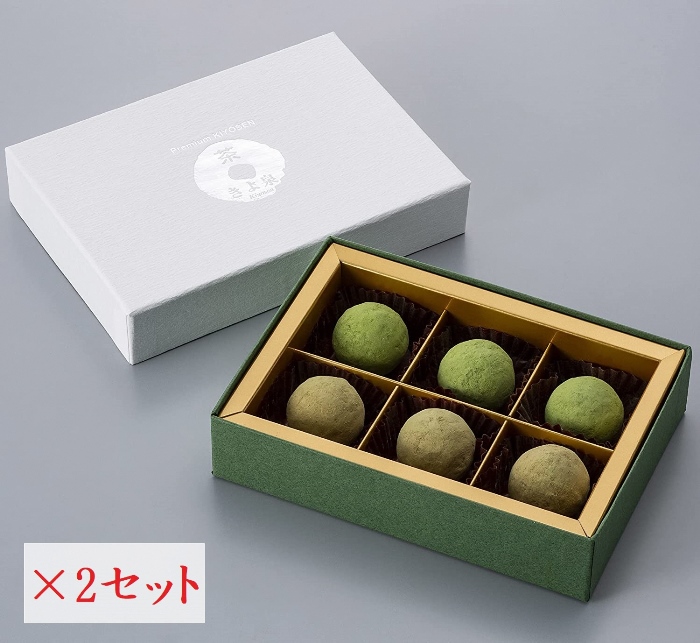 【R7年1月25日～発送開始】京都きよ泉の宇治抹茶・ほうじ茶トリュフチョコレート 6個入り×2箱(抹茶スイーツ スイーツ チョコ 抹茶 ほうじ茶 トリュフ トリュフチョコ プレゼント バレンタイン 贈り物)