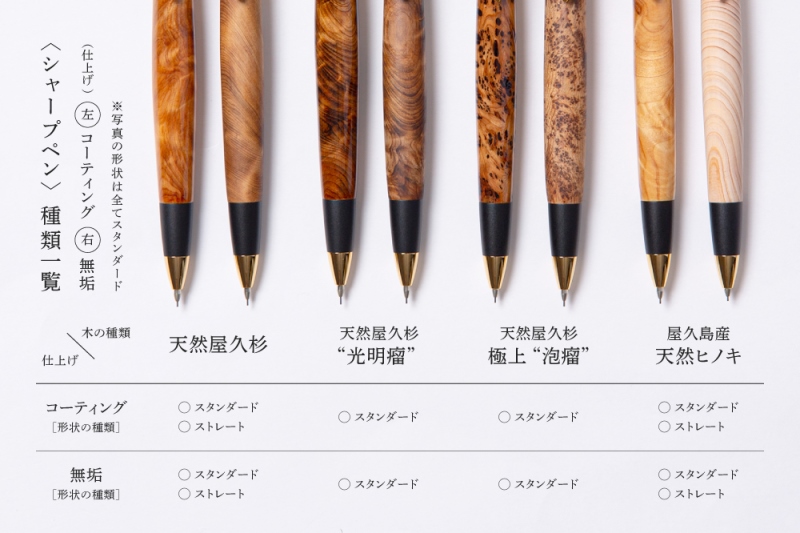 屋久島産【天然ヒノキ】シャープペンシル(0.5mm) 1本 〈 文具
