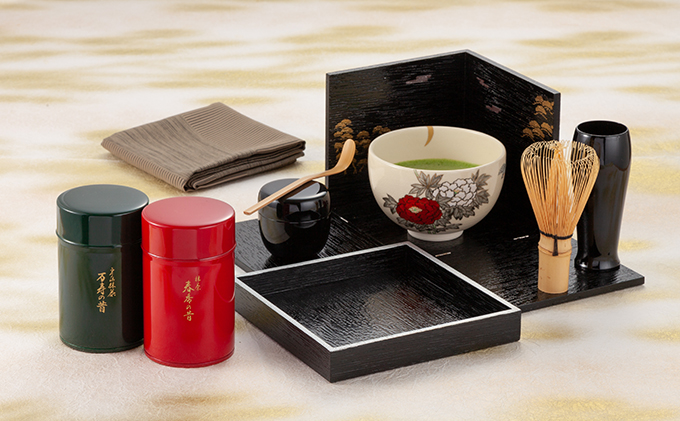 京都清水野点箱セット(宇治抹茶100g×2缶)〈宇治抹茶 抹茶 粉