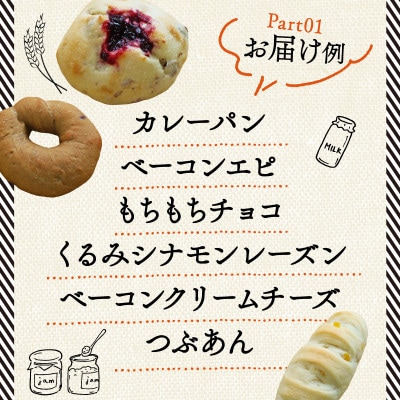 白神こだま酵母使用 おまかせパン10～12個セット【配送不可地域：離島】