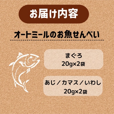 【ペット用】BariShBariSh　オートミールのお魚せんべい2種 80g (20g×各2袋)