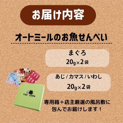 【ペット用】BariShBarihオートミールのお魚せんべい2種80g(20g×各2袋) 専用箱付き