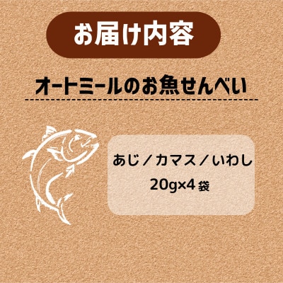 【ペット用】BariShBariShオートミールのお魚せんべい (鯵、カマス、鰯) (20g×4袋)