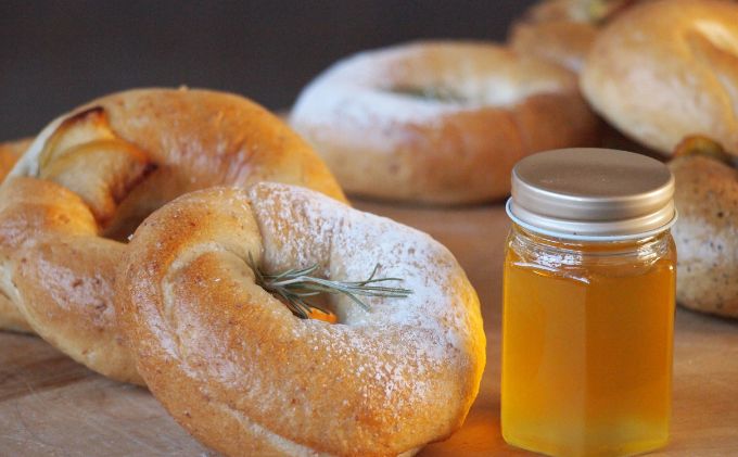 この秋冬限定 デザートベーグルと花はちみつセット