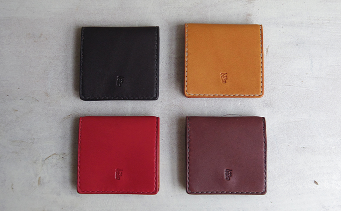 【坂田典子の革小物】てのひらサイズの革のコインケース（キャメル）