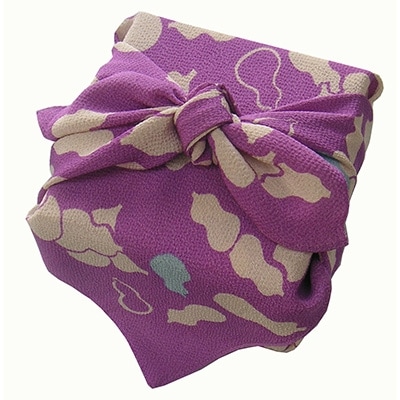 正絹縮緬友禅風呂敷 瓢箪 (紫)