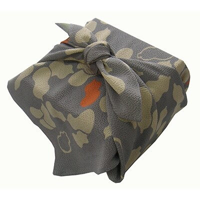 正絹縮緬友禅風呂敷 瓢箪(グレー)