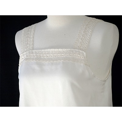 【丹後シルク】キャミソール・ペティコート(飾りシルクレース)Lサイズ