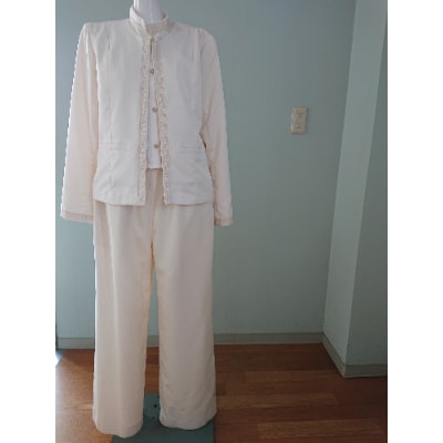 シルクパンツ　生成白　丹後シルク