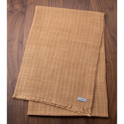 【手織りマフラー】ベージュ 手紡ぎシルク真綿 kuskafabric 丹後の絹織物【高島屋選定品】