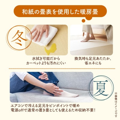 暖房薄畳 心温 1枚【穂波02 白茶色×黄金色×乳白色】 年中使える和のホットカーペット