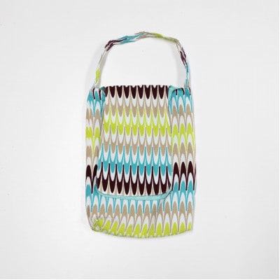 一色ちりめん　結びバッグ(角)水面(ブルー)