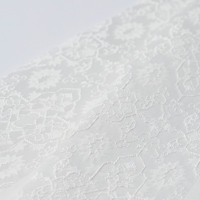 ワタマサ　三重織 正絹白半衿(十字華紋)シルク100%日本製和装小物　丹後ちりめん織元より