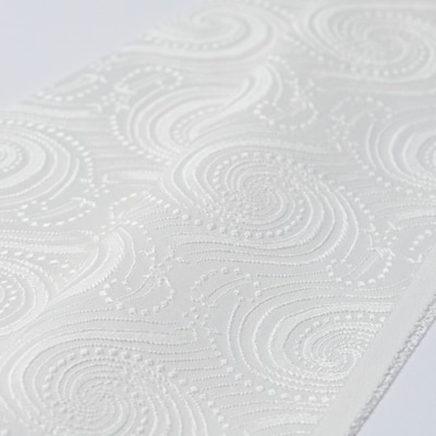 ワタマサ　三重織 正絹白半衿(渦水)シルク100%日本製和装小物　丹後ちりめん織元より