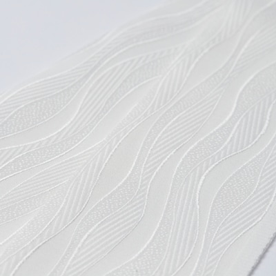 ワタマサ　三重織 正絹白半衿(よろけ立涌縞)シルク100%日本製和装小物　丹後ちりめん織元より